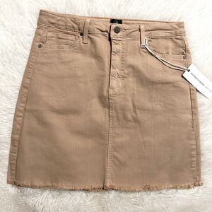 Just Black Denim Frayed Khaki Skirt NWT